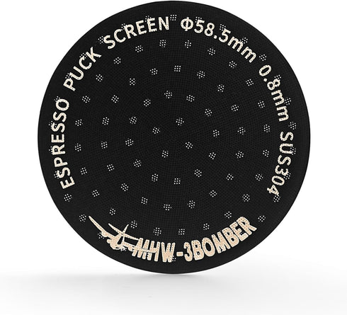 MHW-3BOMBER 58.5mm Espresso Puck Screen, Reusable Metal Espresso Filter for 58mm Portafilter Basket, Black FG5588
