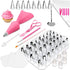 83 Pieces Stainless Steel Icing Piping Nozzle Tip Set with 44 Numbered Icing Tips and Frosting Tools for Cake DIY