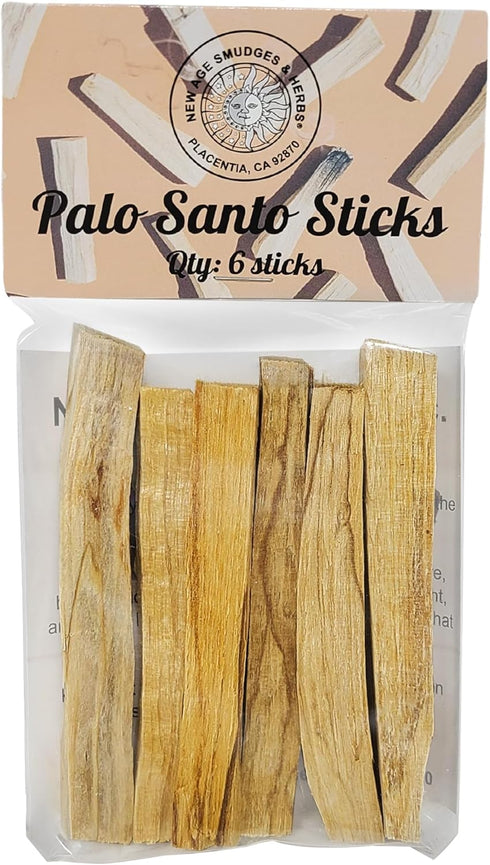 Sacred Palo Santo Wood Incense Sticks - 6 Premium Sticks for Cleansing, Meditation, Energy, Ethically Sourced