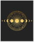 Occult Gold and Black Prints - Set of 6 Glossy Wall Art Decor (8x10) Alchemy, Witch, Third Eye, Planets