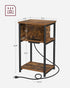 3-Tier 11.8 13.4 22.8 Inches, VASAGLE Side Table with Charging Station, End Table with USB Ports and Outlets