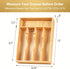 Umilife Bamboo Kitchen Drawer Organizer, 8.25 Inch Tray Holder for Small Drawer, Wood Caddy for Flatware Cutlery Knives