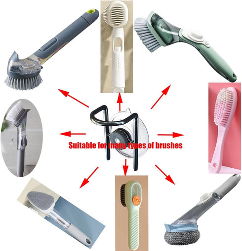 Soap Dispensing Palm Brush Holder for Kitchen Brush Dish Brush with Soap Dispenser Pot with a Traceless Suction Cup