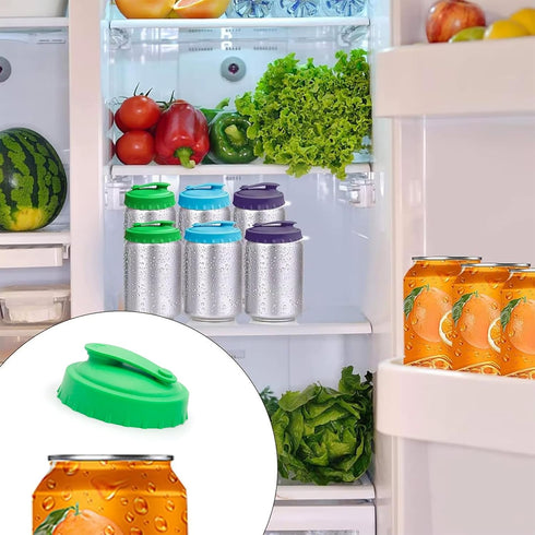 Qgond 6 6 3 3 2.13 Inch PCS Silicone Soda Can Lids, Reusable Can Covers in Colors with Straw Openings & Fully Sealed