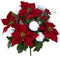 Admired By Nature 18 Stems Artificial Poinsettia Bouquet, Faux Velvet Christmas Flower for Home Decor