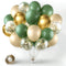 Sage Green Gold Confetti Balloons, 50 pcs Olive Green Blush Gold Metallic Latex Balloons for Party Decorations