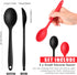 Patelai 4 Pieces Small Multicolored Silicone Spoons Nonstick Kitchen Spoon Silicone Serving Spoon Stirring Spoon for Kitchen Cooking Baking Stirring Mixing Tools (Red, Black)