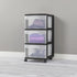 CNEIESD 3-Drawer Transparent Storage Cart Multi-Functional, Portable Home Organization, Black