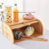 PENGKE Large Bamboo Roll Top Bread Box, Natural Bread Holder for Kitchen Food Storage Countertop