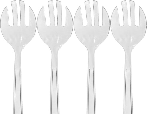 Set of 12 Clear Plastic Serving Forks, 10" for Events, Reusable or Disposable