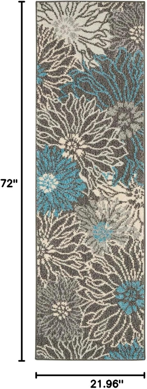1'10" 6' (6' Nourison Home Passion Charcoal Blue x Area Rug - Easy Clean, Non Shedding, Bed Room, Living Room, Dining