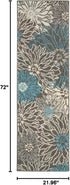 1'10" 6' (6' Nourison Home Passion Charcoal Blue x Area Rug - Easy Clean, Non Shedding, Bed Room, Living Room, Dining