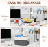 Storage Bin, Collapsible Storage Basket for Organizing, Large Storage Boxes with Rope Handles, White & Black, Pack of 3