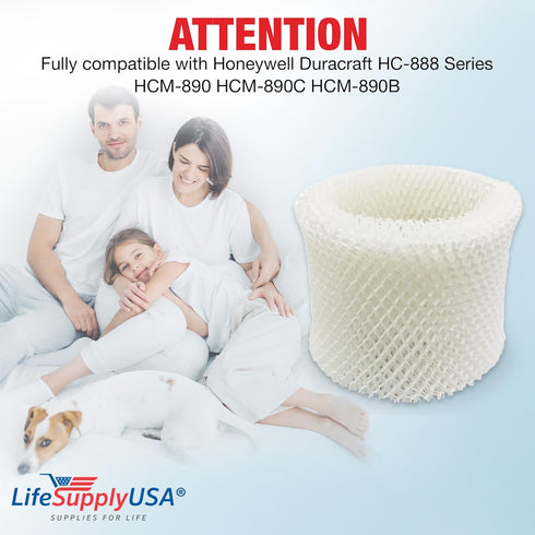 LifeSupplyUSA Humidifier Filter Replacement Wick Filter C for Honeywell Duracraft HC-888 Series