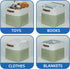 Temary Cube Storage Baskets 12 Inch, 4-Pack Fabric Storage Bins for Organizing Clothes, White & Green