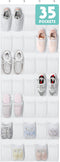 Tiblue 35 Mesh Pockets Over The Door Shoe Organizer, Hanging Shoe Rack for Closet Entryway Bedroom