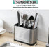 Kitchen Utensil Holder for Counter Organizer, Stainless Steel 4 Compartments Storage Caddy for Cooking