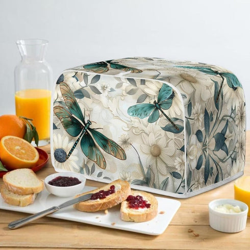 Dragonfly Daisy 4 Slice Toaster Cover, Stain Resistant Bakeware Covers, Washable Kitchen Organizer Bag