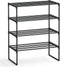 SONGMICS Shoe Rack, 4-Tier Shoe Organizer, Metal Storage Shelf, Upright or Upside
