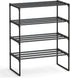 SONGMICS Shoe Rack, 4-Tier Shoe Organizer, Metal Storage Shelf, Upright or Upside