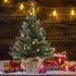 MEETYAMOR 2 FT Mini Christmas Tree, 24" Prelit Small Artificial Tabletop Snow Flocked Christmas Trees with Timer and