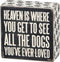Primitives by Kathy 22223 Pawprint Trimmed Box Sign, 4" x 4", All the Dogs, Heaven is Where
