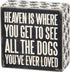 Primitives by Kathy 22223 Pawprint Trimmed Box Sign, 4" x 4", All the Dogs, Heaven is Where