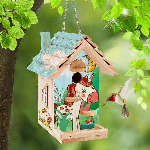 Rioychan 8.5in) Wooden Birdhouse Kit for Adults to Build, DIY Bird House Craft Kits to Paint, Adult Woodworking