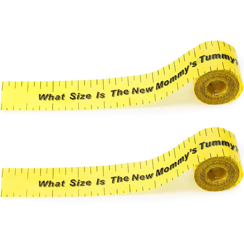 2 Rolls 2in x 150ft Baby Shower Measuring Tape - Tummy Measure Belly Game for Party Supplies