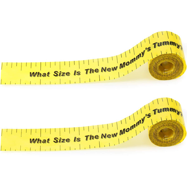 2 Rolls 2in x 150ft Baby Shower Measuring Tape - Tummy Measure Belly Game for Party Supplies