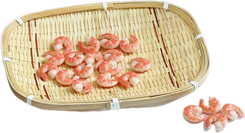 20PCS 1.14 Inches Artificial Shrimp Figures Fake Peeled Shrimp Simulated Cooked Prawn Lifelike Seafood Model for Home