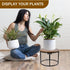 ARTORA Plant Stand Indoor Short Plant Shelf Mid Century Metal and Wood Stool Flower Pot Holder Modern Plant Display Low