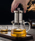 Glass Teapot with Removable Stainless Steel Infuser, Borosilicate Glass Tea Pot for Blooming and Loose Leaf Tea