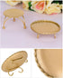 dedoot Gold Candle Holders Set of 2, Decorative Handmade Iron Pillar Plate Centerpiece for LED & Wax Candles
