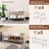 Adjustable 2-Tier Expandable Shoe Rack, Heavy Duty Metal Free Standing Storage Organizer for Entryway Closet