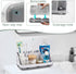 Marble Bathroom Countertop Organizer - Detachable 7 Slots for Kids Electric Toothbrush and Toothpaste Holder, Grey