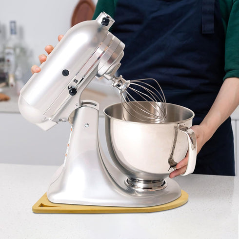 Bamboo Mixer Mat Slider Compatible with KitchenAid 4.5-5 Qt - Kitchen Countertop Storage Mover Sliding Caddy