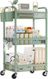 YASONIC 3 Tier Rolling Cart Metal Utility Storage Carts with Wheels, Craft