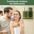 Countertop 2 Toothbrush Holders, Wall Mounted Electric Tooth Brush Toothpaste Holder for Bathroom with Hook, Cups