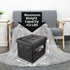 L17W13H13inches Collapsible Ottoman with Storage - Foot Rest Ottoman with Side Pocket - Black