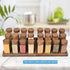 24Pcs Labels-4oz 2pcs Yangbaga Glass Spice Jars with Acacia Wood Lid Square Spice Containers and Rack with Pepper