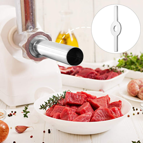 Mudder 4 Pieces Sausage Stuffer Kit, Stainless Steel Grinder Tubes with Sausage Stuffer Ring for Size 5 Meat Grinder