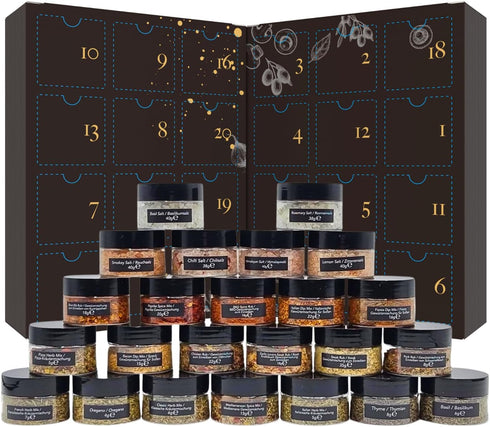 TILZ COLLECTION 2025-24 Herbs And Spices Advent Calendar Mini Spice Jars Food Advent Calendar Cooking Kitchen Adult