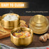 Stainless Steel Rice Bowl with Lid, Set of 2, Double-walled Metal Bowls for Korean Kitchen, 10.5cm Gold