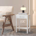 MMEOLUOOK 2-Tier MLBZ14WE End Table with Charging Station, Nightstand with Storage Shelf,Modern Side Table,Bedside
