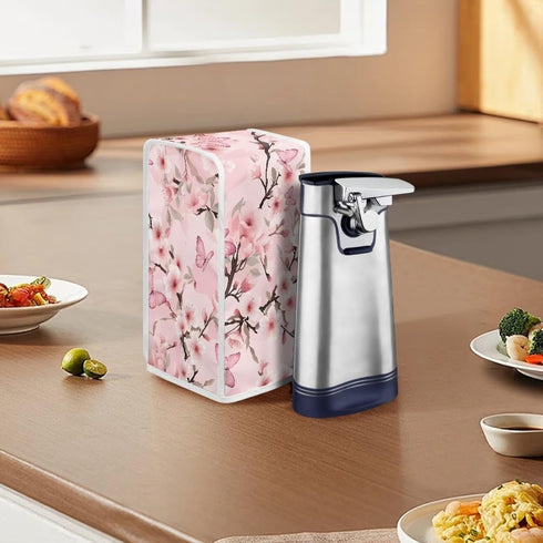 Pink Flower Can Opener Cover, Dust and Stain Protection for Kitchen, Fits Most Electric Automatic Can Openers