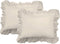 FRESH IDEAS Ruffled Bed Pillow Shams, King, Ivory, 2-Pack with Embroidered Eyelet Detail