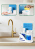 Set, 4-in-1 Kitchen Soap Dispenser Dual Hand and Dish Soap Dispenser with Sponge Holder and Dishcloth Holder