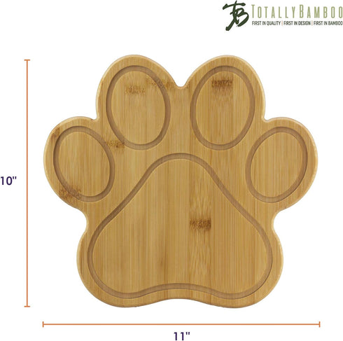 Totally Bamboo Paw Shaped Bamboo Wood Cutting Board, Great Gift for Dog and Cat Lovers