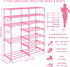 7-Tier 24 -30 Closet LNYZQUS Large Pink Shoe Rack, Pairs Tall Shoe Organizer Shelf, Kids Boots Stand Organizer